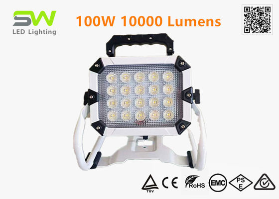 Foco de trabajo alimentado por batería de herramienta eléctrica de 100W 10000 lúmenes 18V con soporte metálico