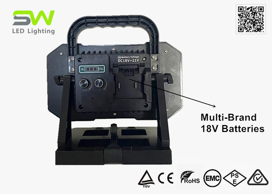 6000 lumen portátil 18V luz de trabajo con temperatura de color ajustable sin pasos