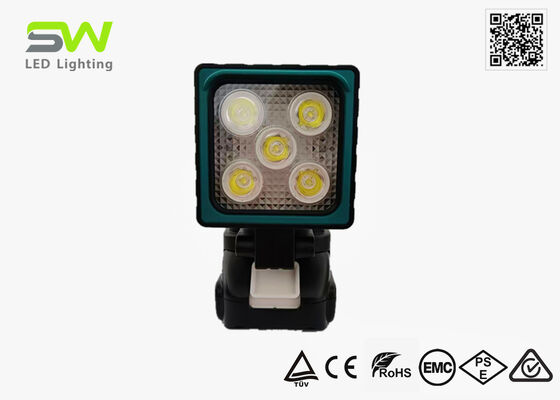 Luz de trabajo compacta portátil de 25W con batería Makita de 18V y asa para inspección