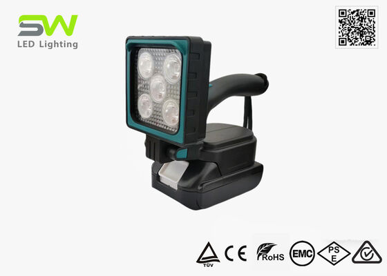 Luz de trabajo compacta portátil de 25W con batería Makita de 18V y asa para inspección