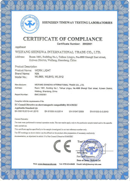 China Weifang ShineWa International Trade Co., Ltd. Certificaciones